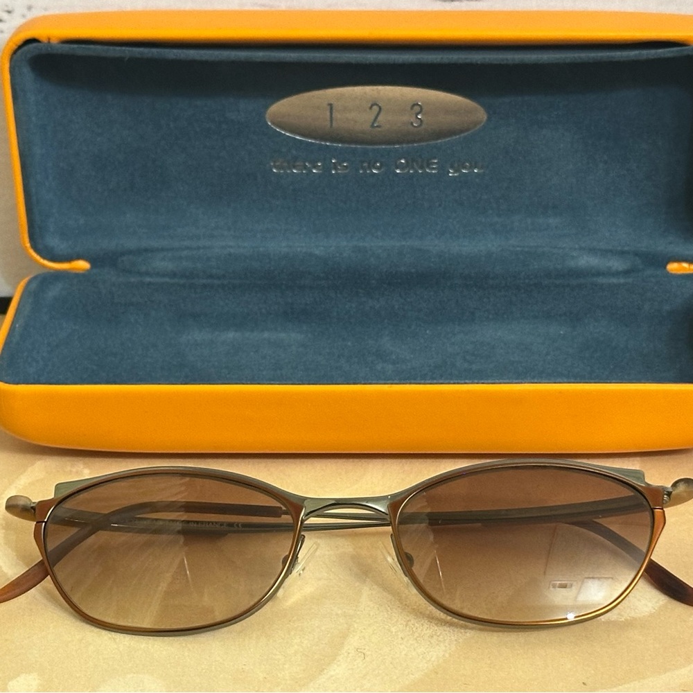 123 Eyewear Sunglasses X-Elle Cathode Made in France Brown Sunglasses